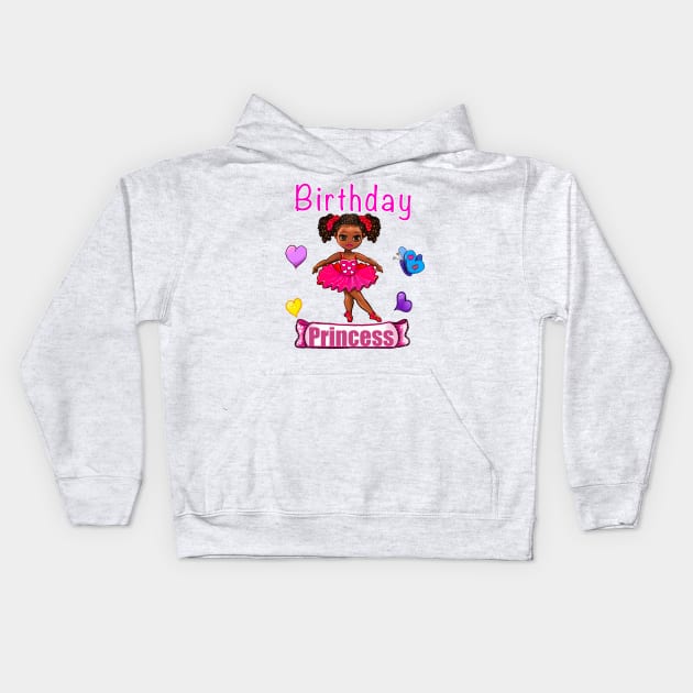 It’s my birthday Cute african American princess ballerina Kids Hoodie by Artonmytee